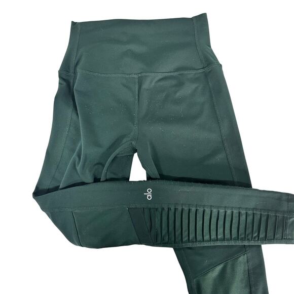 ALO Yoga Dark Green High Waisted Moto Leggings- Women's Size Small - Picture 2 of 4